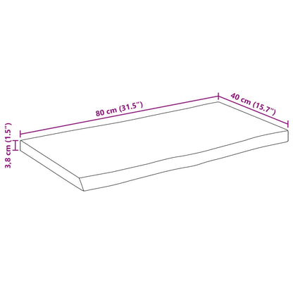 Tischplatte mit Baumkante 80x40x3,8 cm Massivholz Mango