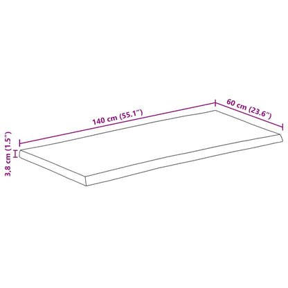 Tischplatte mit Baumkante 140x60x3,8 cm Massivholz Mango