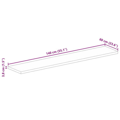 Tischplatte 140x60x3,8 cm Rechteckig Massivholz Akazie