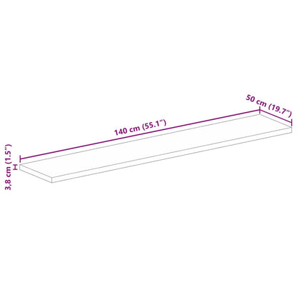 Tischplatte 140x50x3,8 cm Rechteckig Altholz Massiv