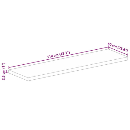Tischplatte 110x60x2,5 cm Rechteckig Altholz Massiv