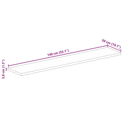 Tischplatte 140x50x3,8 cm Rechteckig Altholz Massiv