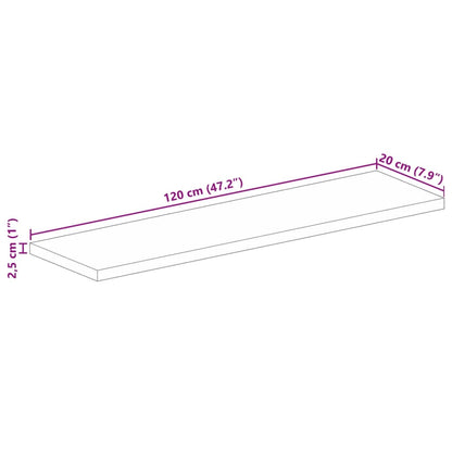 Tischplatte 120x20x2,5 cm Rechteckig Massivholz Mango