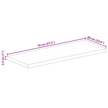 Tischplatte 70x60x2,5 cm Rechteckig Massivholz Mango