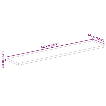 Tischplatte 140x60x3,8 cm Rechteckig Massivholz Mango