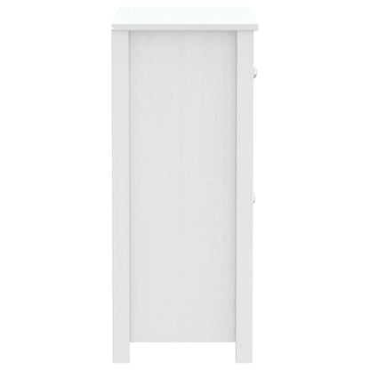 Badschrank BERG Weiß 69,5x34x80 cm Massivholz Kiefer