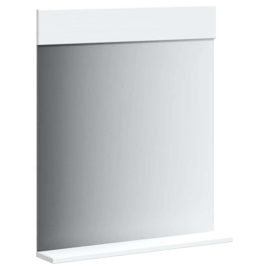 Badspiegel mit Ablage BERG Weiß 60x12x70 cm Massivholz