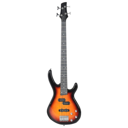 E-Bass für Anfänger mit Tasche Braun und Schwarz 4/4 46"