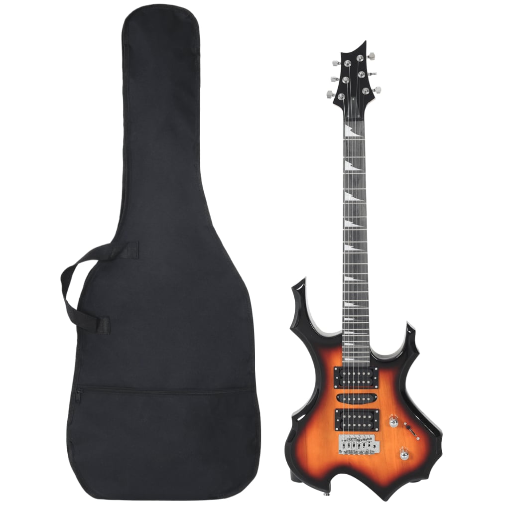 E-Gitarre für Anfänger mit Tasche Braun und Schwarz 4/4 39"