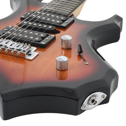 E-Gitarre für Anfänger mit Tasche Braun und Schwarz 4/4 39"