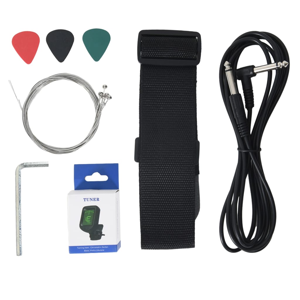 E-Gitarre für Anfänger mit Tasche Braun und Schwarz 4/4 39"