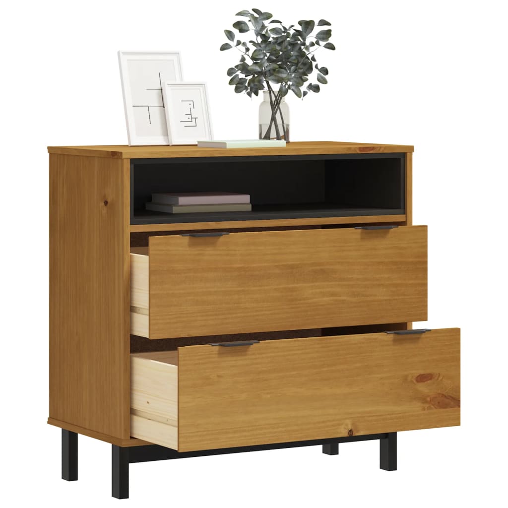 Skuffeskab FLAM 80x40x80 cm massiv fyrretræ
