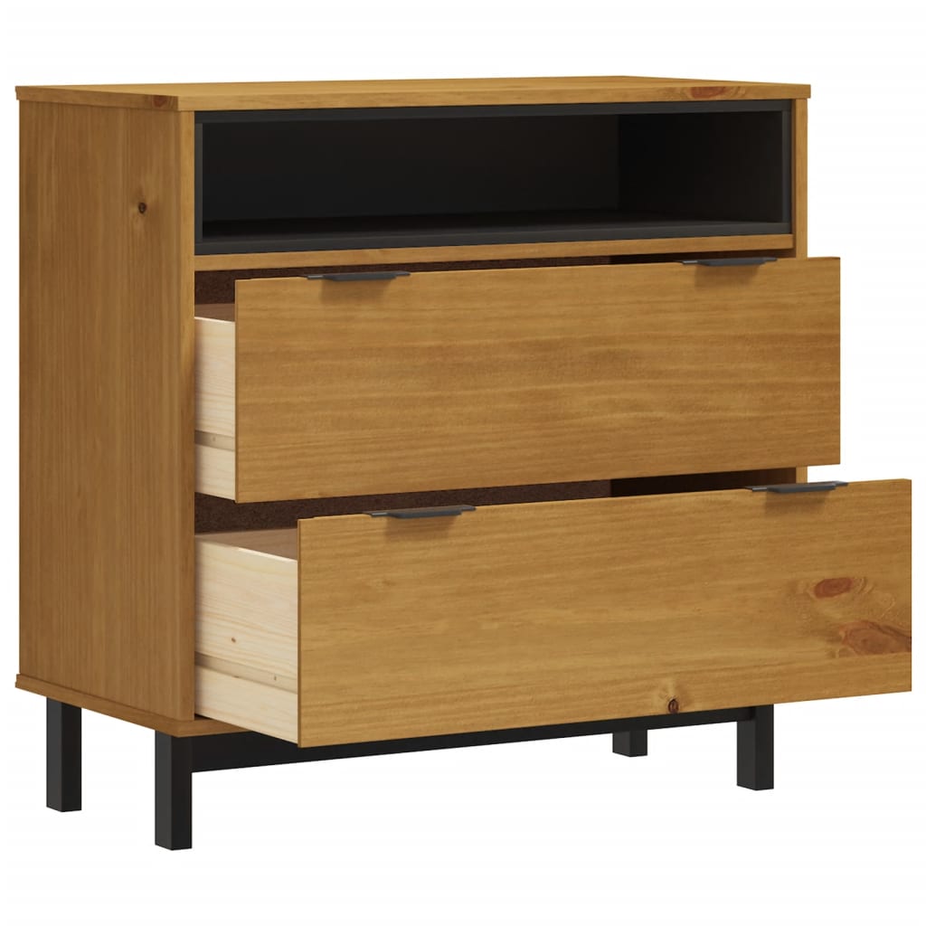 Skuffeskab FLAM 80x40x80 cm massiv fyrretræ