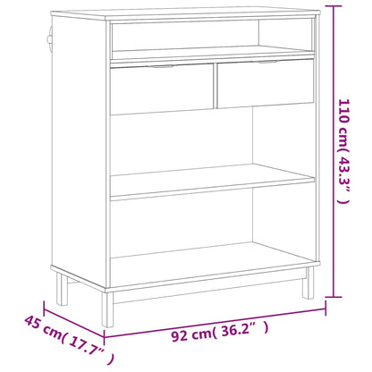 Bartisch FLAM 92x45x110 cm Massivholz Kiefer