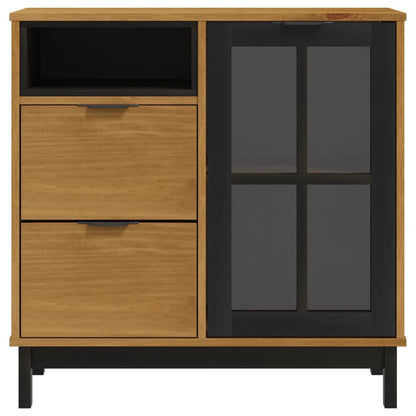 Skænk med glaslåge FLAM 80x40x80 cm massiv fyrretræ