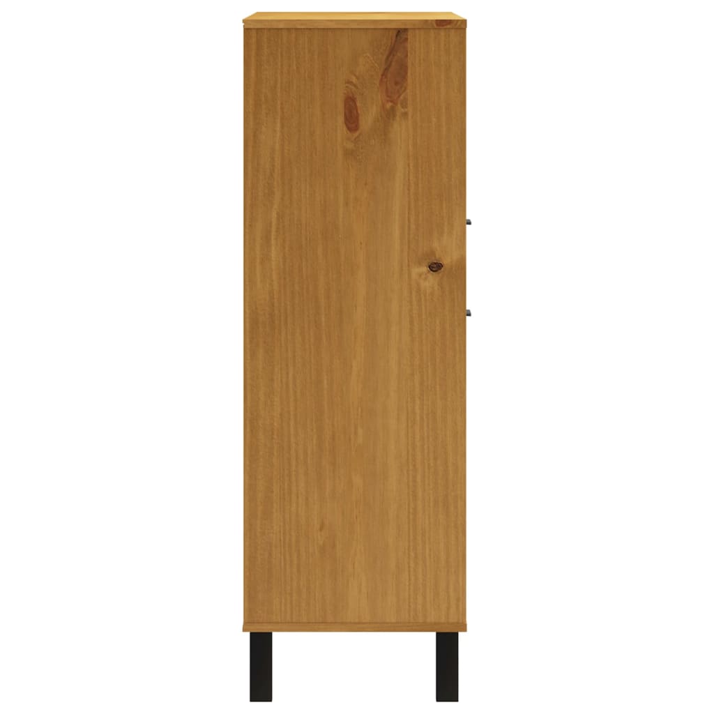 Highboard med glasdør FLAM 92x40x122,5 cm massiv fyrretræ