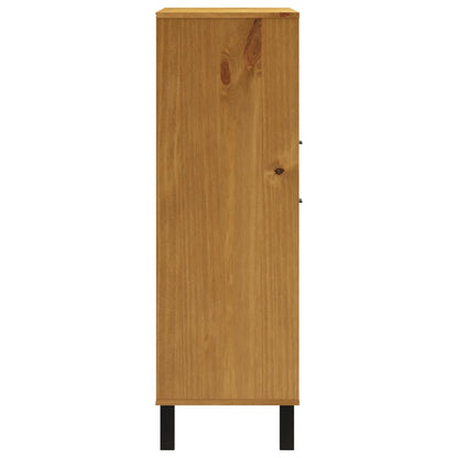 Highboard med glasdør FLAM 92x40x122,5 cm massiv fyrretræ