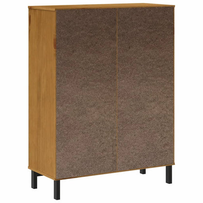Highboard med glasdør FLAM 92x40x122,5 cm massiv fyrretræ
