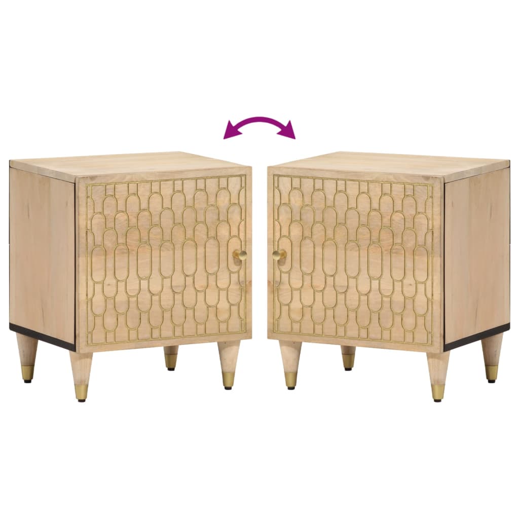 Nachttische 2 Stk. 40x33x46 cm Massivholz Mango