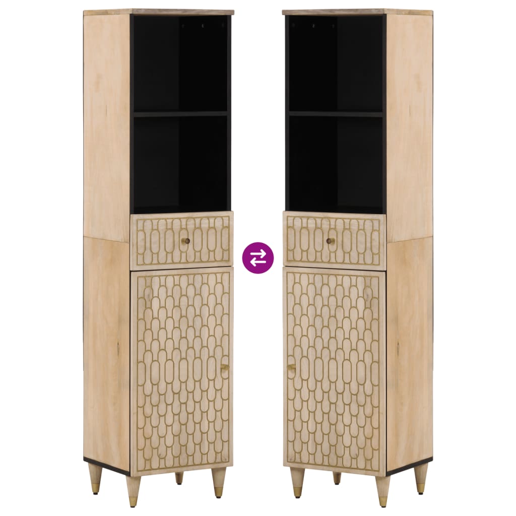 Badschrank 38x33x160 cm Massivholz Mango