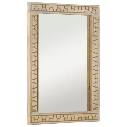 Badspiegel 50x70x2,5 cm Massivholz Mango und Glas