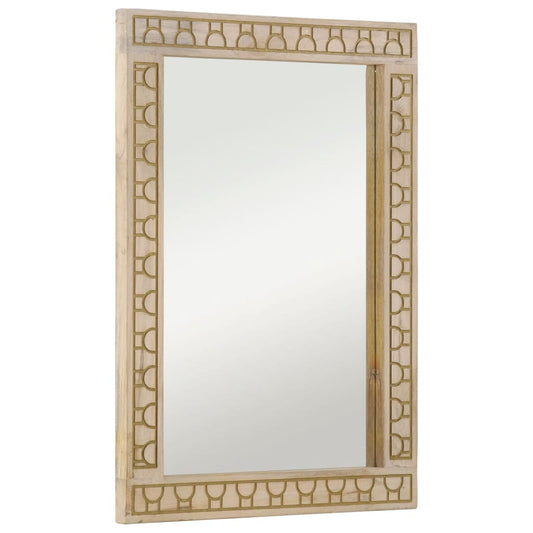 Badspiegel 50x70x2,5 cm Massivholz Mango und Glas