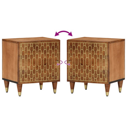 Nachttische 2 Stk. 40x33x46 cm Massivholz Mango