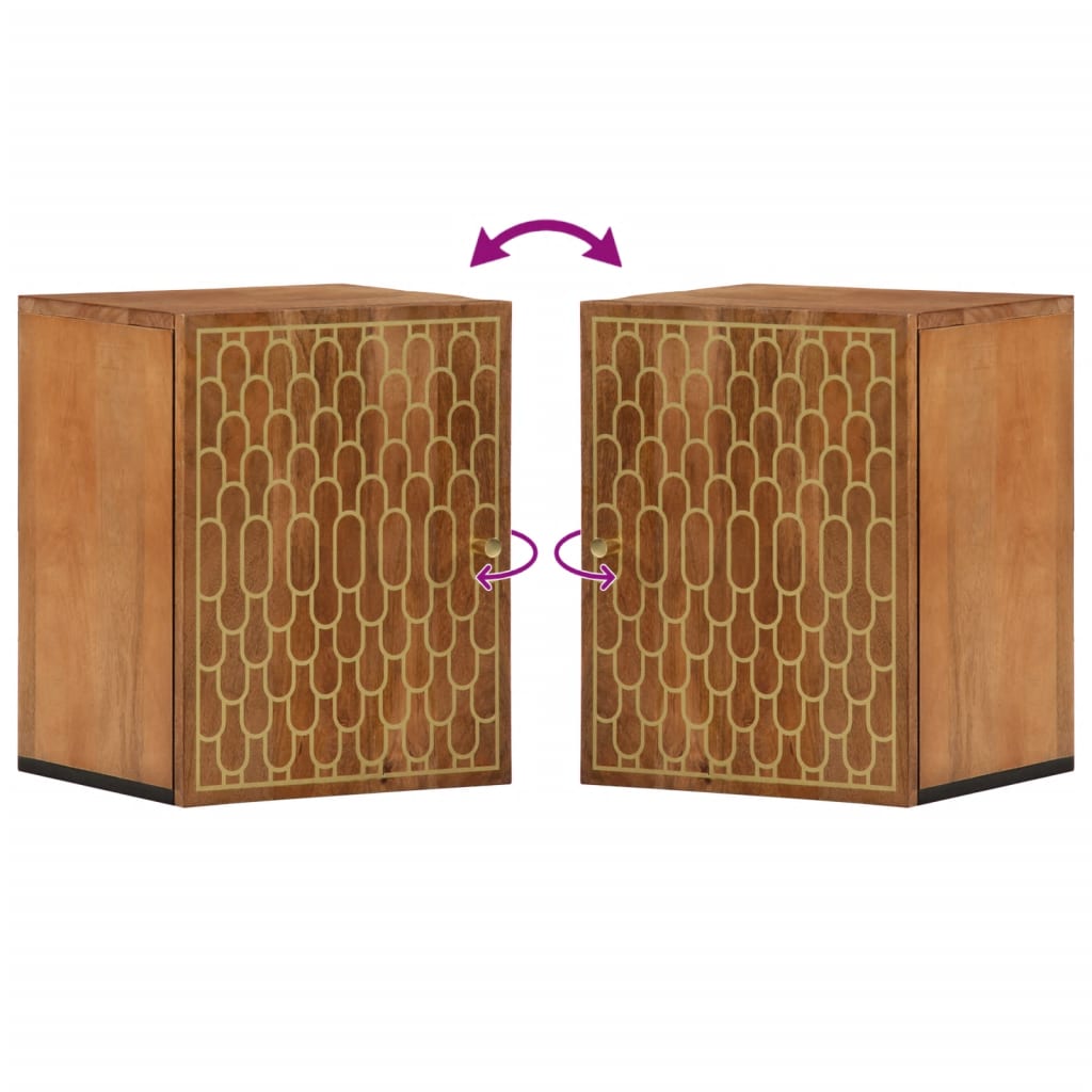 Bad-Wandschrank 38x33x48 cm Massivholz Mango