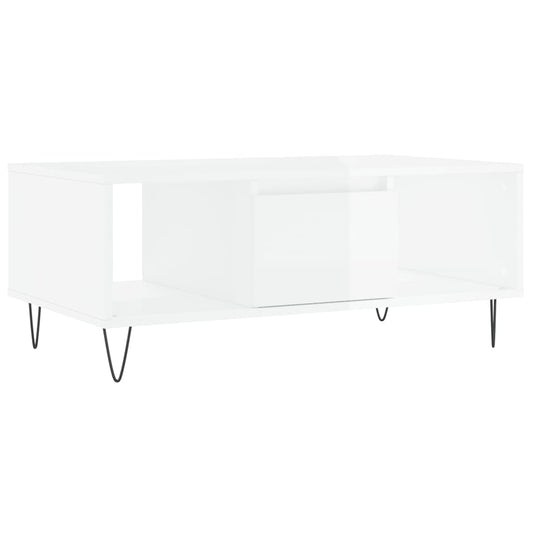 Couchtisch Hochglanz-Weiß 90x50x36,5 cm Holzwerkstoff