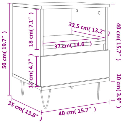 Nachttisch Betongrau 40x35x50 cm Holzwerkstoff