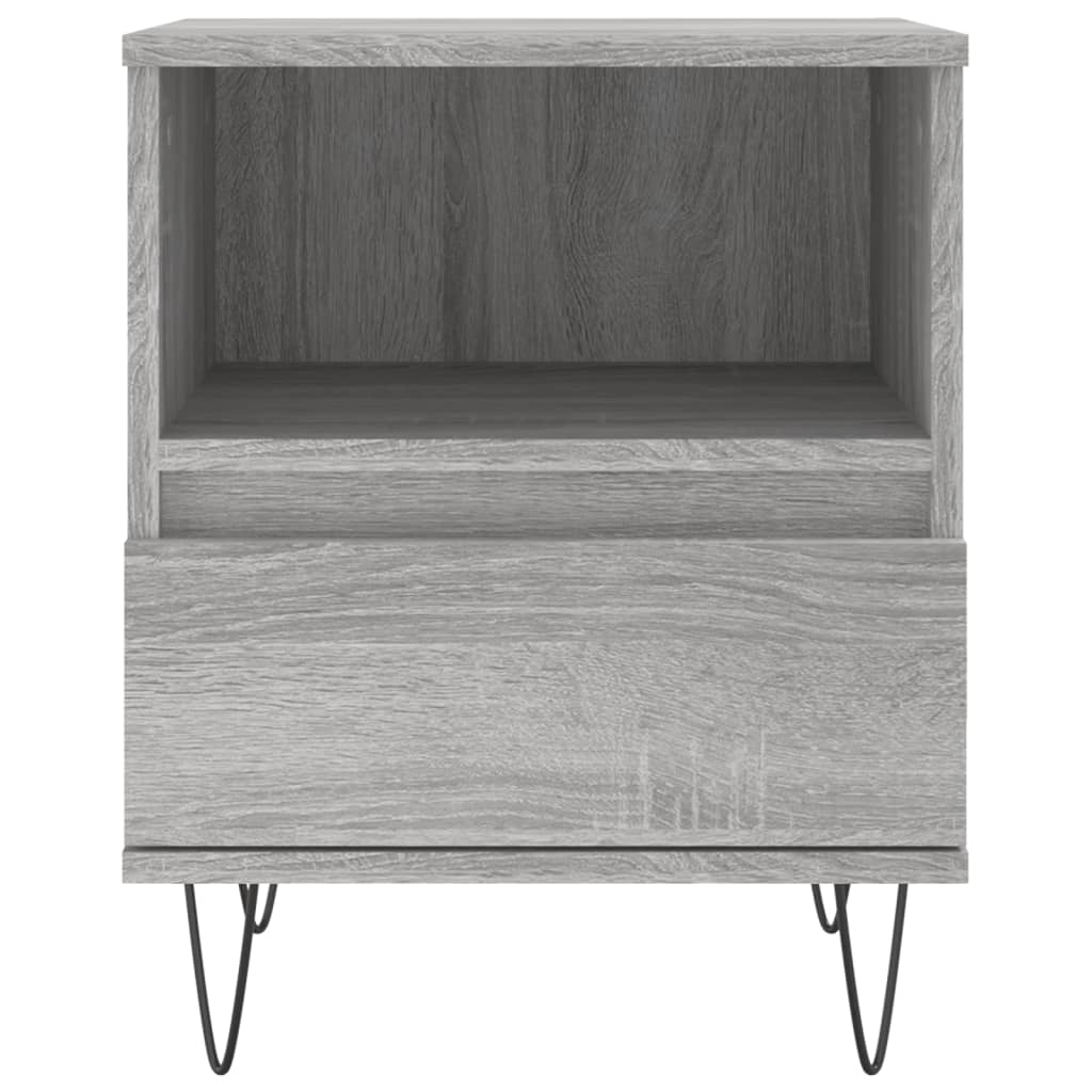 Nachttische 2 Stk. Grau Sonoma 40x35x50 cm Holzwerkstoff