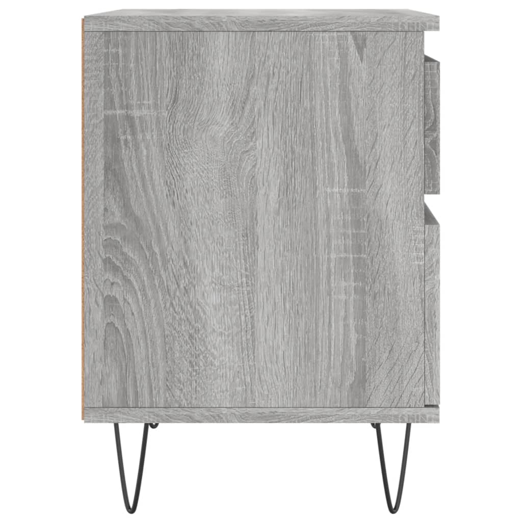 Nachttische 2 Stk. Grau Sonoma 40x35x50 cm Holzwerkstoff