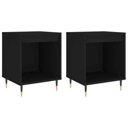 Sengeborde 2 stk Sort 40x35x50 cm træmateriale