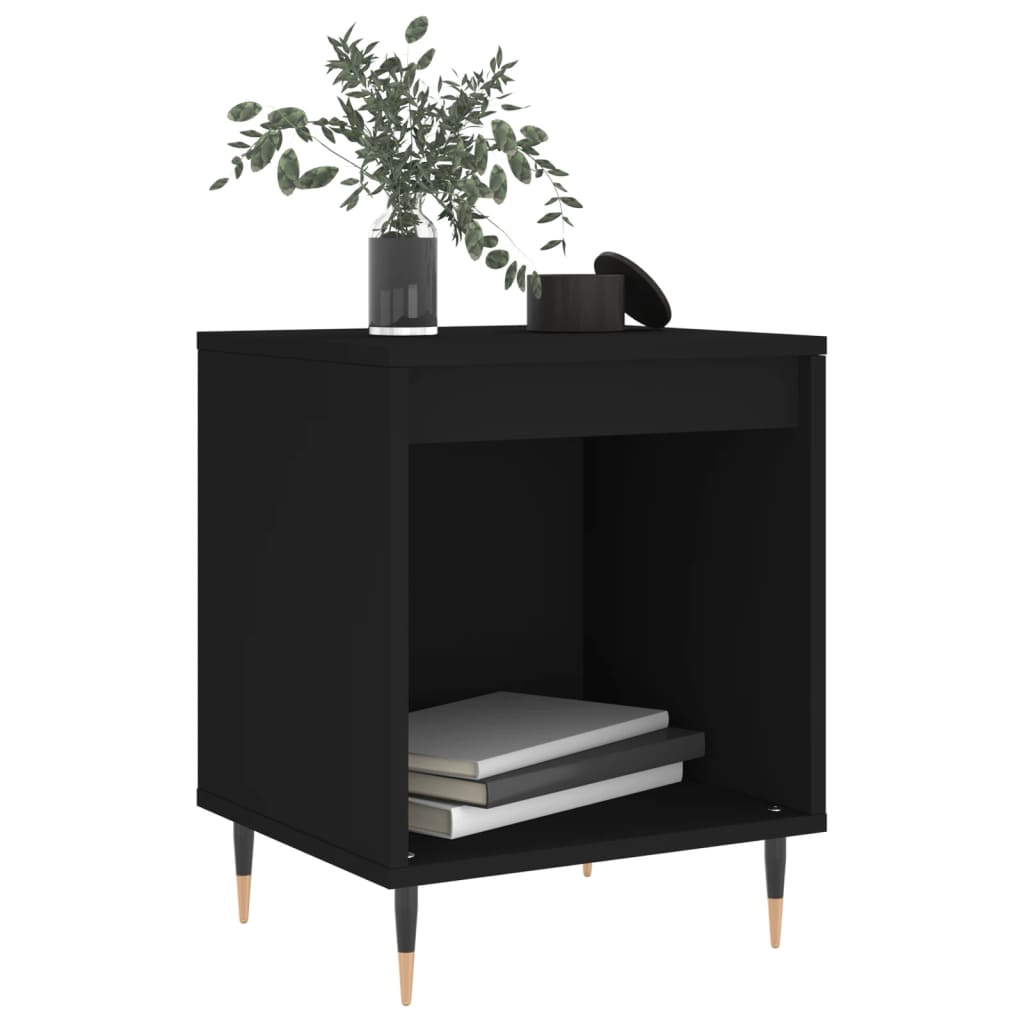 Sengeborde 2 stk Sort 40x35x50 cm træmateriale