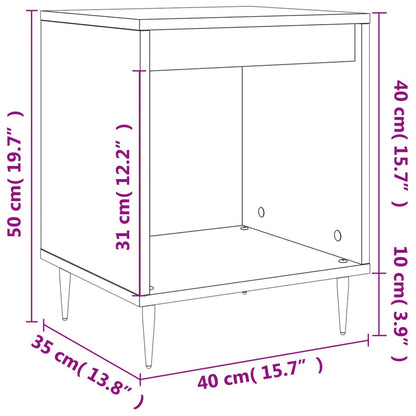 Sengeborde 2 stk Sort 40x35x50 cm træmateriale