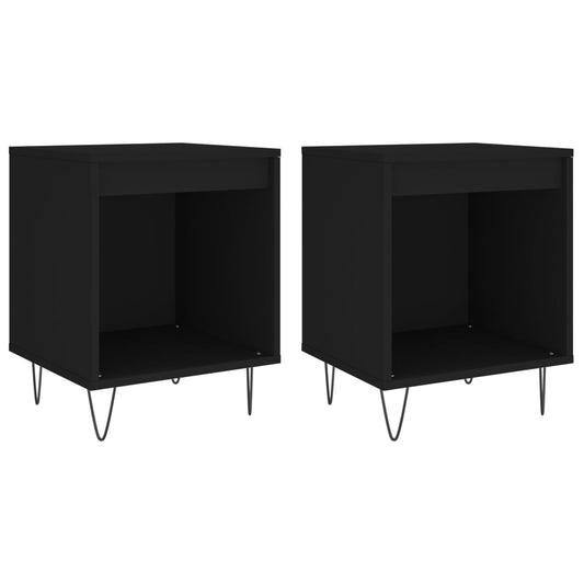 Nachttische 2 Stk. Schwarz 40x35x50 cm Holzwerkstoff