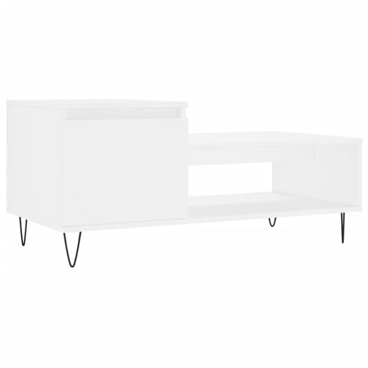 Sofabord Hvid 100x50x45 cm Træ Materiale