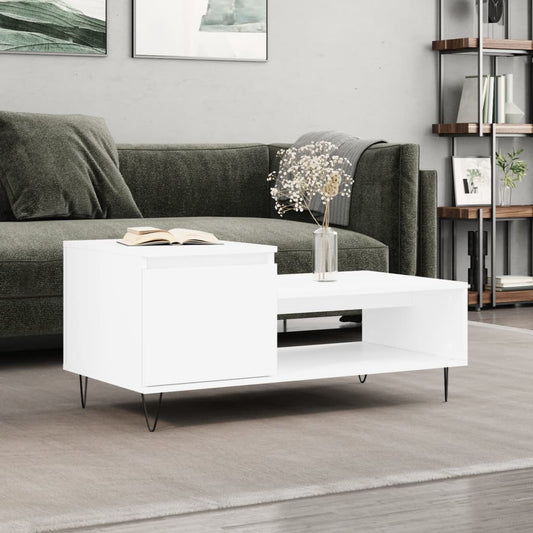 Sofabord Hvid 100x50x45 cm Træ Materiale