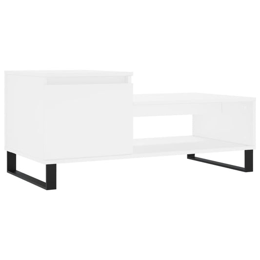 Sofabord Hvid 100x50x45 cm Træ Materiale
