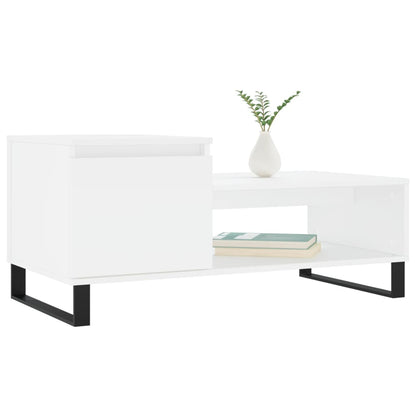 Sofabord Hvid 100x50x45 cm Træ Materiale