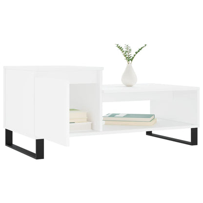 Sofabord Hvid 100x50x45 cm Træ Materiale