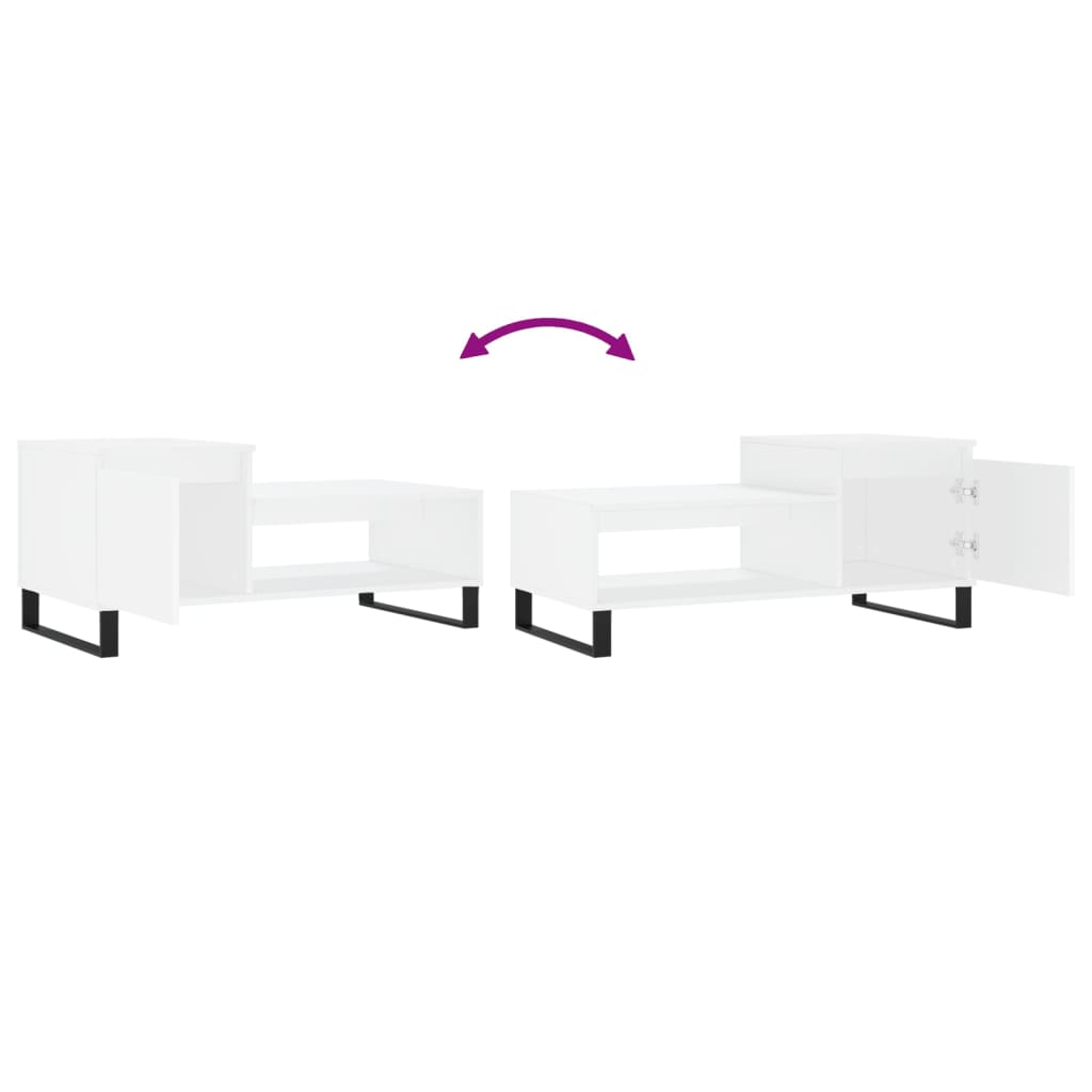 Sofabord Hvid 100x50x45 cm Træ Materiale