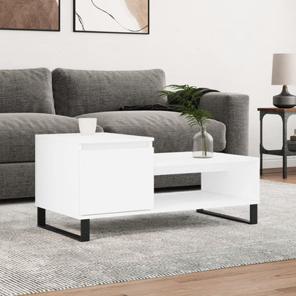Sofabord Hvid 100x50x45 cm Træ Materiale