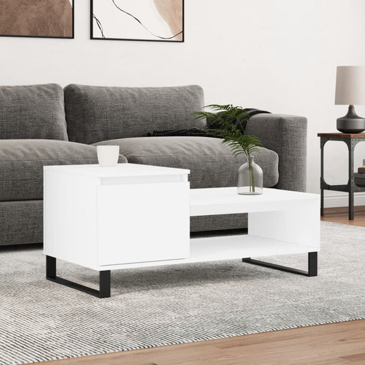 Sofabord Hvid 100x50x45 cm Træ Materiale