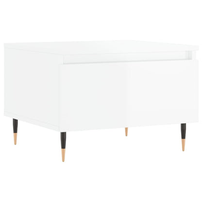 Sofaborde 2 stk Højglans hvid 50x46x35 cm træmateriale