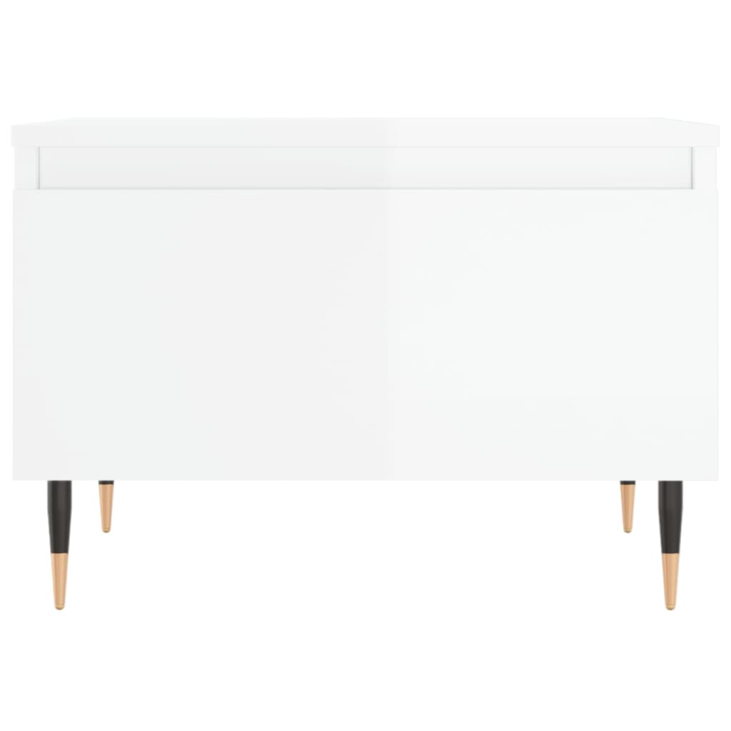Sofaborde 2 stk Højglans hvid 50x46x35 cm træmateriale