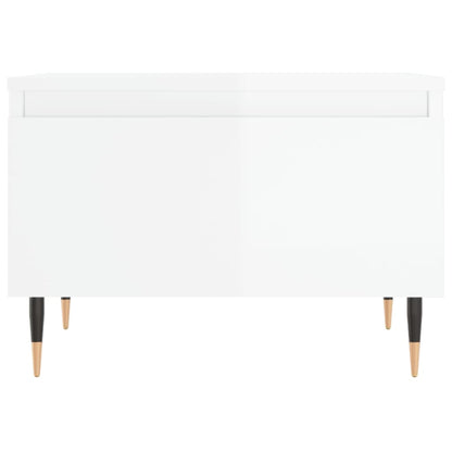 Sofaborde 2 stk Højglans hvid 50x46x35 cm træmateriale