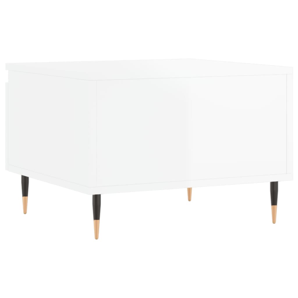 Sofaborde 2 stk Højglans hvid 50x46x35 cm træmateriale
