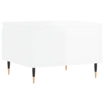 Sofaborde 2 stk Højglans hvid 50x46x35 cm træmateriale