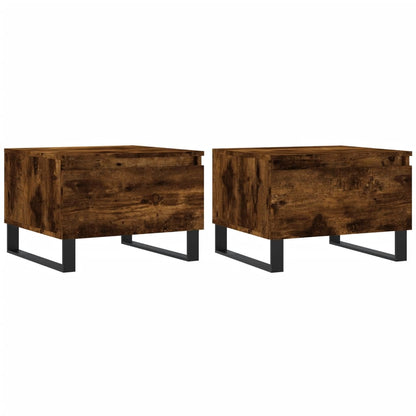 Sofaborde 2 stk Røget eg 50x46x35 cm træmateriale